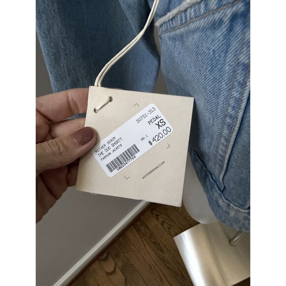 NWT MOTHER The Duo Short Denim Jacket XS - Picture 6 of 12